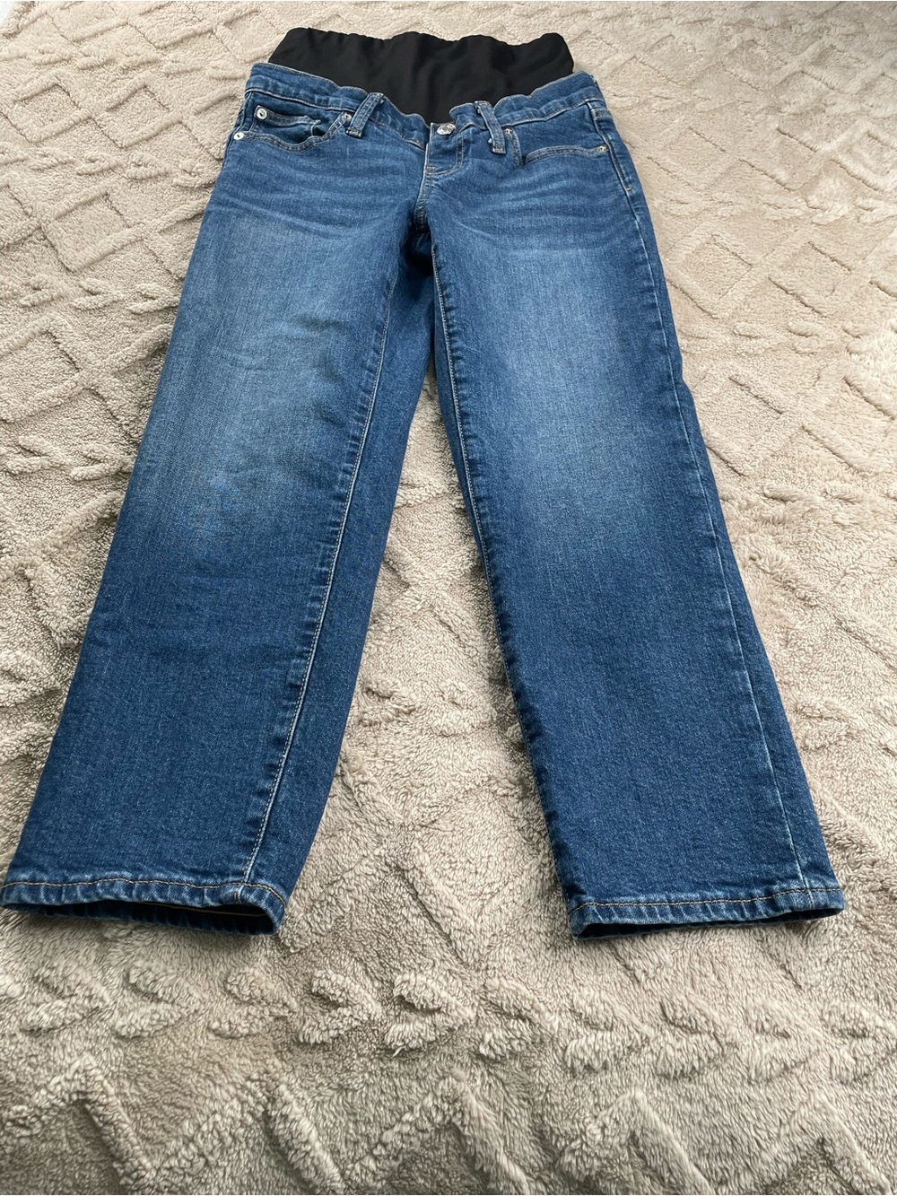 GAP Maternity Straight-Leg Jeans in Blue 
 Full  Stretch Panel ~ Size 27/4s